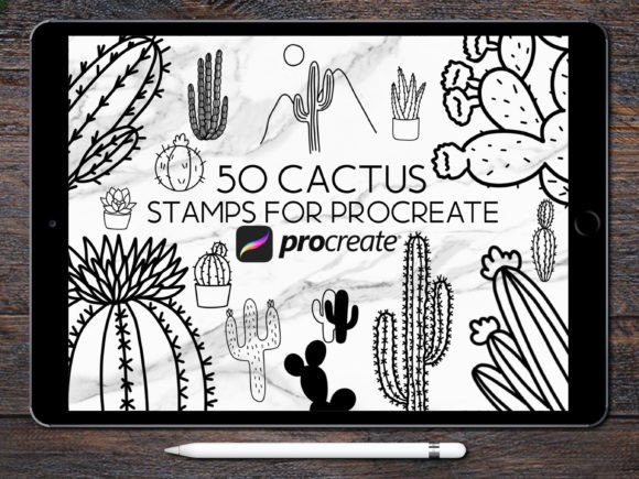 Cactus Procreate Stamps Brush Set