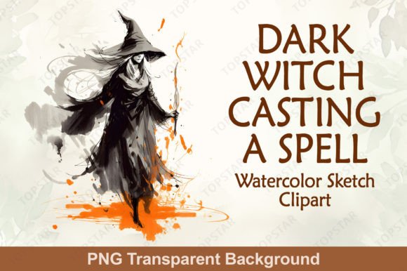 Dark Witch Casting Spell Clipart PNG: A Versatile Asset for Creative and Commercial Projects