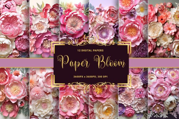 Elegant Florals - Paper Bloom: A Digital Floral Collection for Creative Projects
