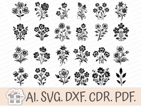 Flower Bouquet SVG for Engraving and Design