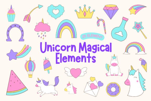 Magical Unicorn Elements: A Versatile Design Resource for Creative Professionals
