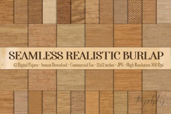 Seamless Realistic Burlap Linen Texture Digital Papers for Creative and Professional Use