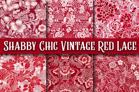 Shabby Chic Vintage Red Lace