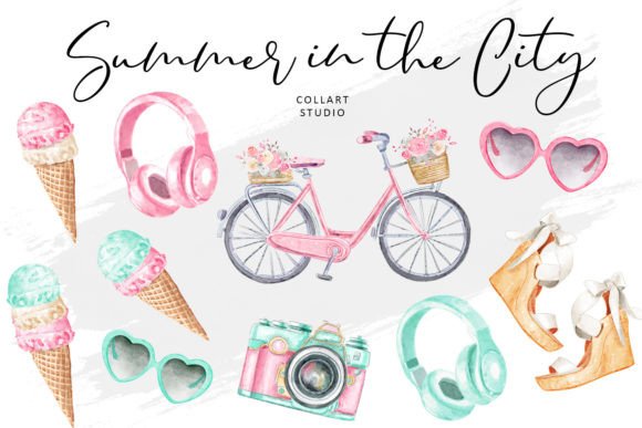 Summer City Girl, Urban Fashion Clipart: A Unique Resource for Creative Projects