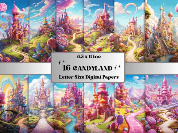 Sweet Candyland Background Digital Paper: A Whimsical Addition to Your Creative Projects