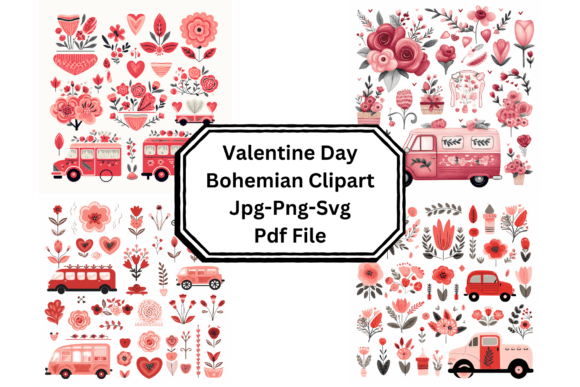 Valentine Day Bohemian Clipart